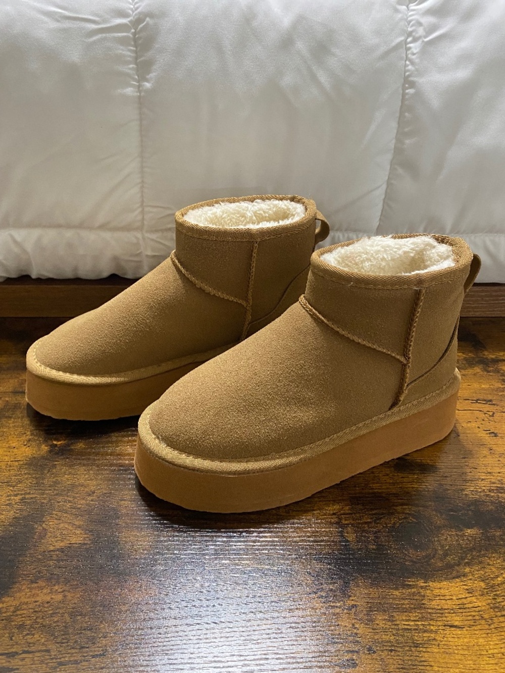 Brown/Chestnut Mini Platform Ankle Boots